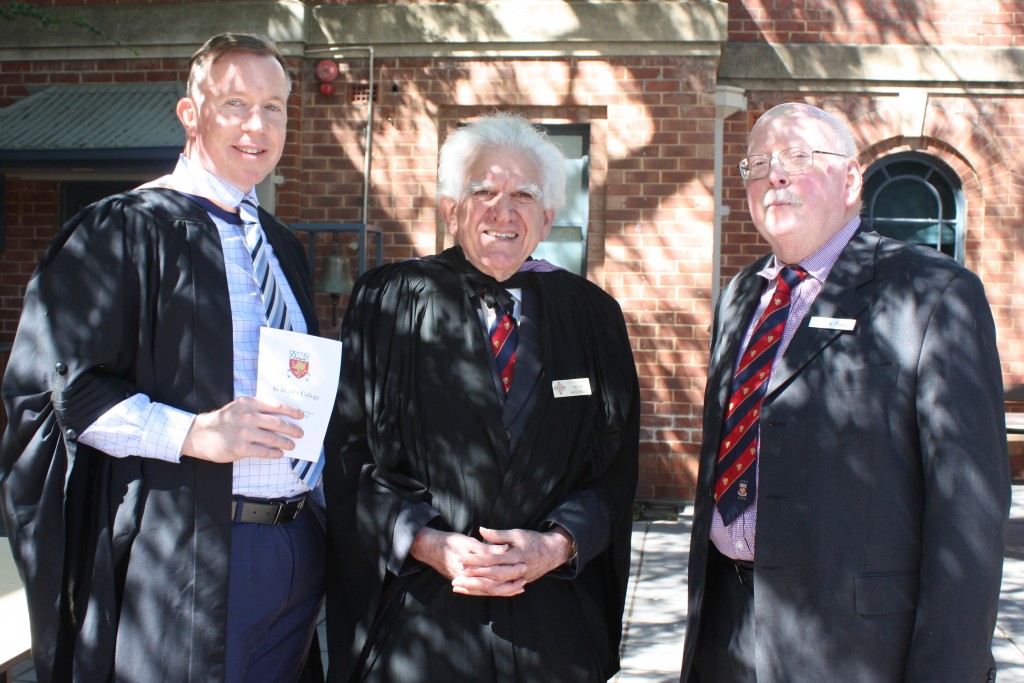Dean of Studies Ashley Files with alumni Peter Hastwell and Patrick Bagot